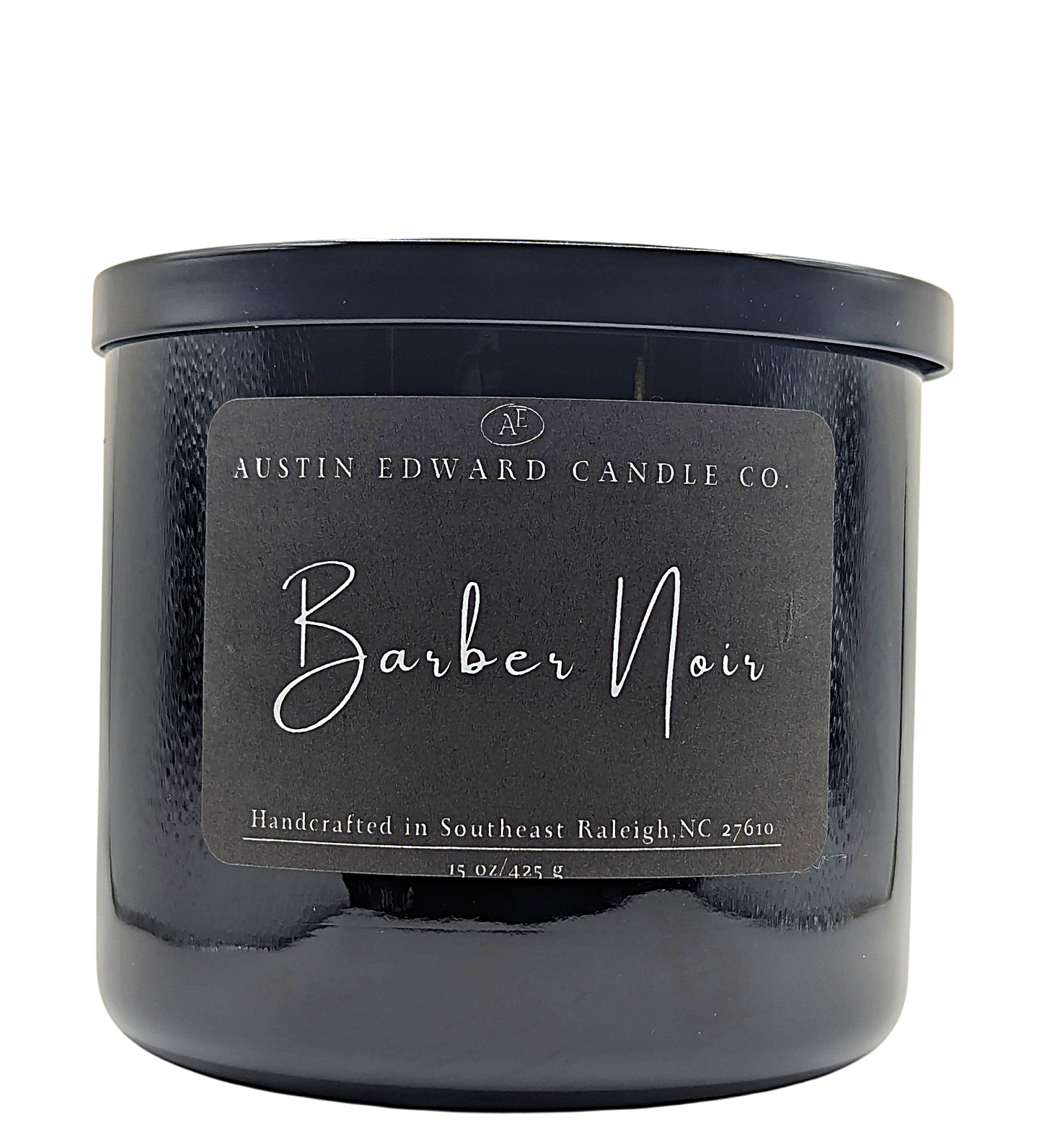 Barber Noir Handmade Coconut Soy Wooden Wick 15oz Candle