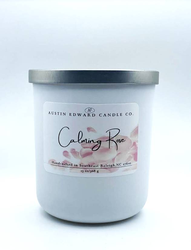 Calming Rose Handmade Coconut Soy 3-Wick Candle