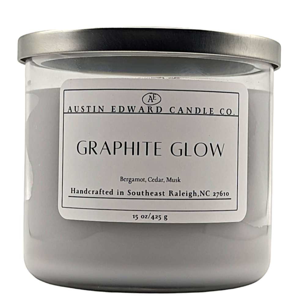 Graphite Glow Handmade Coconut Soy Wooden Wick 15oz Candle