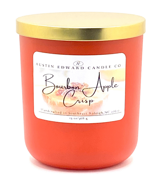 Bourbon Apple Crisp Handmade Coconut Soy 3-Wick 13oz Candle