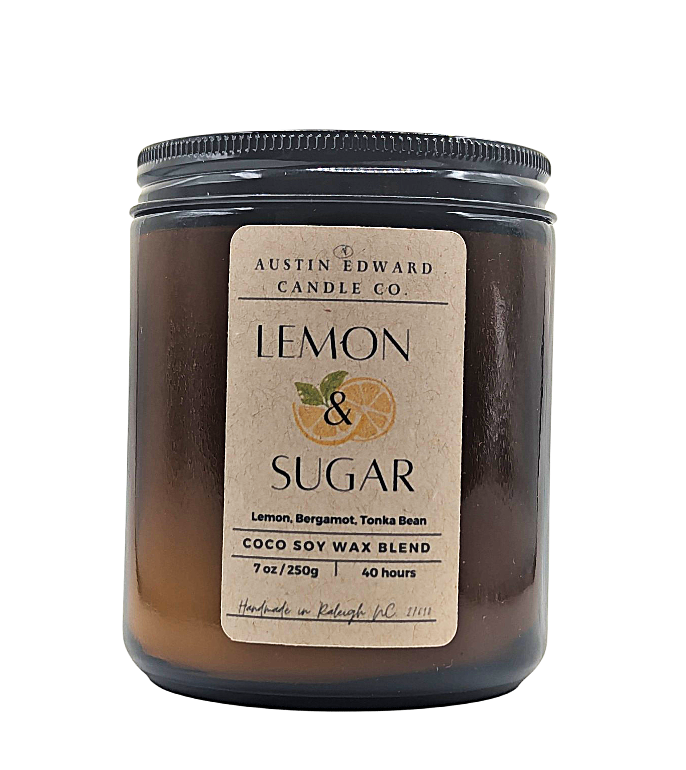 Lemon & Sugar Handmade Coconut Soy Cotton Wick 7oz Candle