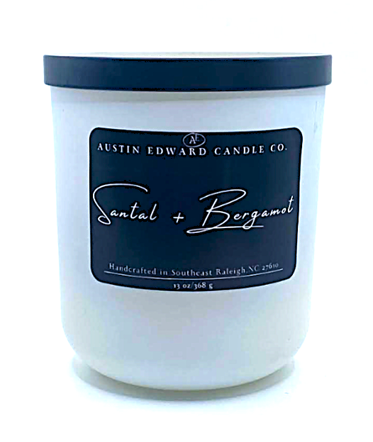 Santal + Bergamot Handmade Coconut Soy 3-Wick 13oz Candle