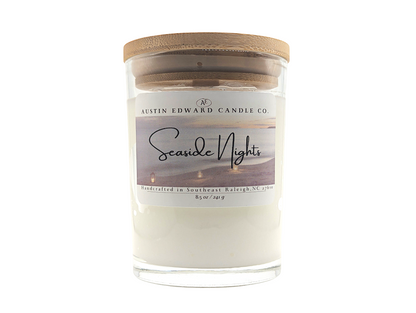 Seaside Nights Handmade Coconut Soy Wood Wick 8oz Candle