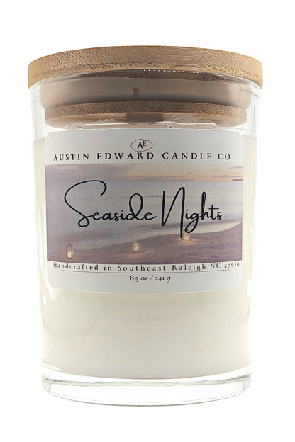 Seaside Nights Handmade Coconut Soy Wood Wick 8oz Candle