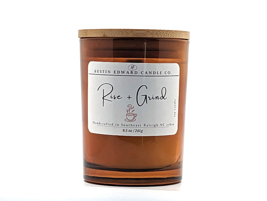 Rise & Grind Handmade Coconut Soy Wooden-Wick Candle