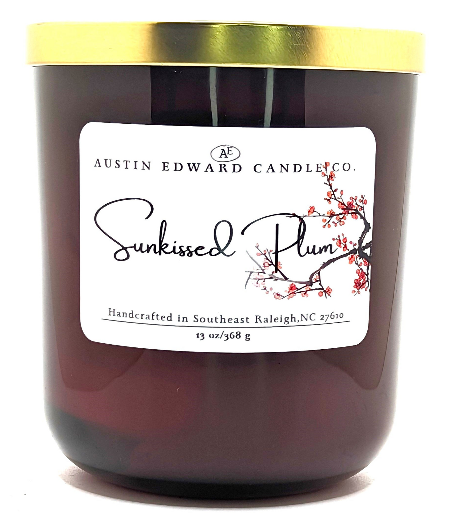 Sunkissed Plum Handmade Coconut Soy 3-Wick 13oz Candle