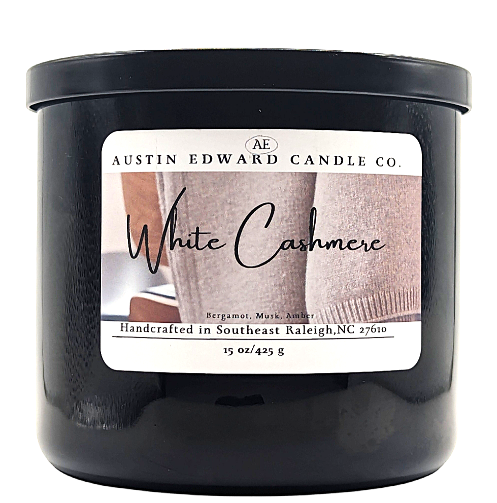 White Cashmere Handmade Coconut Soy Wooden Wick 15oz Candle